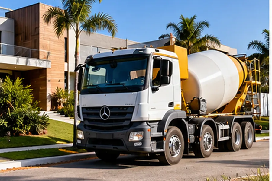 Caminhão betoneira para entrega de concreto usinado